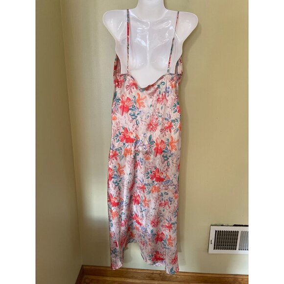 Floral  Maxi Slip Dress Small With Spaghetti Straps & Side Slit Small Coquette - Picture 4 of 11